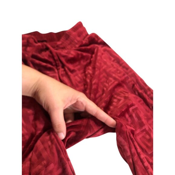 Ellie & Kate Deep Red Printed Casual Joggers Drawstring Waist Sz 1XL - Picture 6 of 12